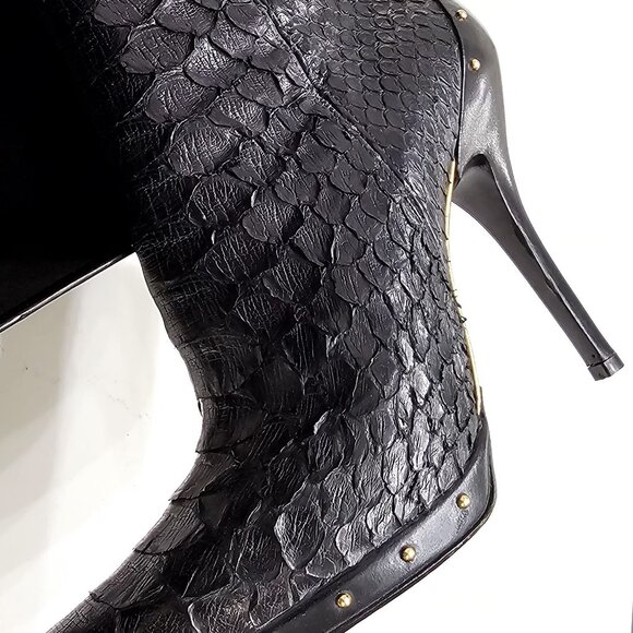 Original Gucci python over-the-knee stretch boots BLACK - Picture 12 of 16